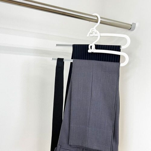 MC スラックスハンガー2本組 ホワイト 2セット