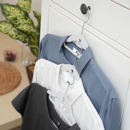 MC シャツハンガーフロッキー6本組 グレー×4