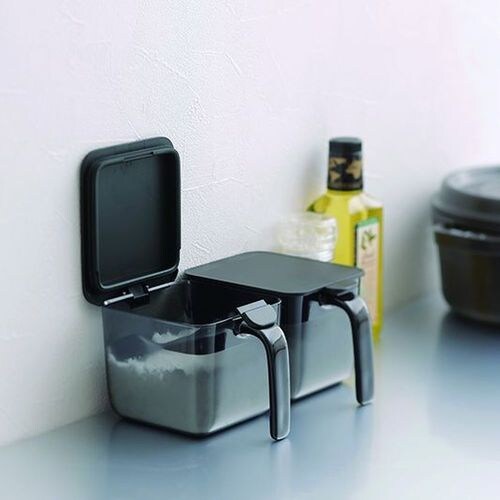 調味料ポット ワイド ブラック