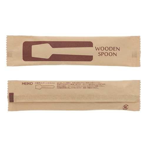 木製角スプーン95mm未晒紙完封 100本入50束
