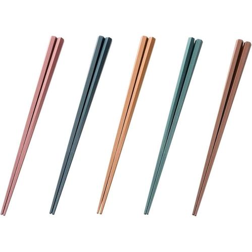 六角箸業務用 5色 滑り止め加工 5膳入 3セット