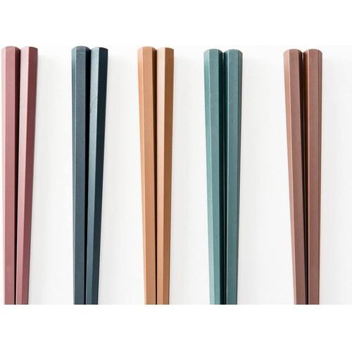 六角箸業務用 5色 滑り止め加工 5膳入 3セット