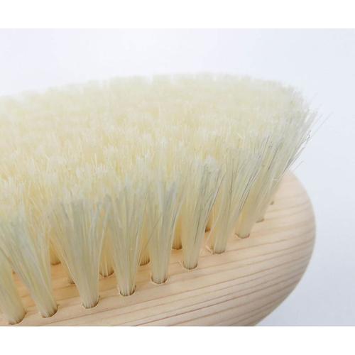 ボディブラシ 曲柄 ソフト 天然木