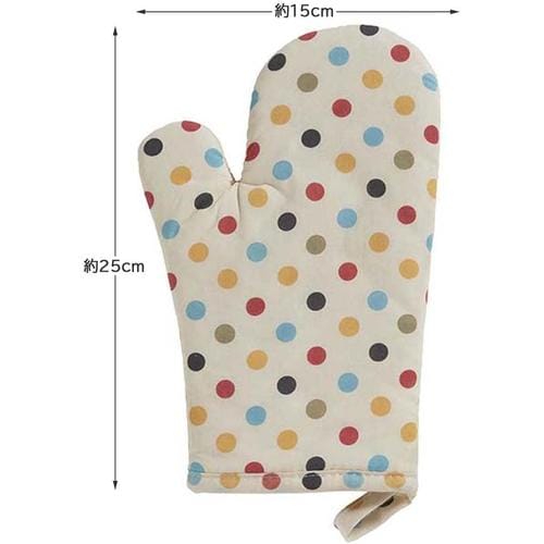 鍋つかみ キッチン ミトン レトロドット 2セット