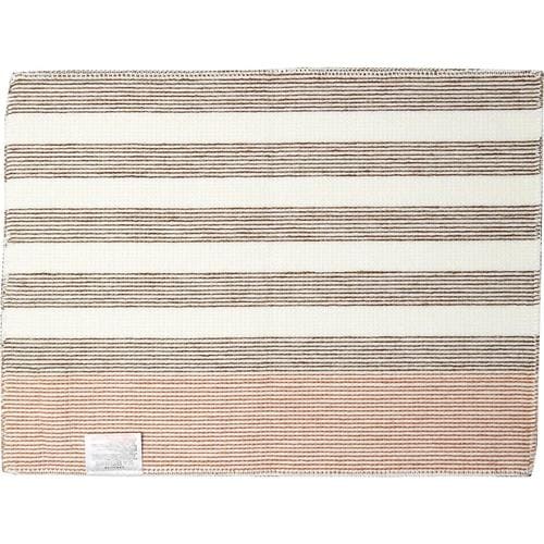 ふわもこボーダーバスマット ブラウン 2セット