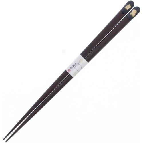 箸 金座 フクロウ 23cm 黒 2セット