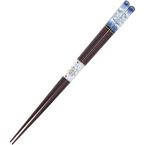 箸 アクリア切子松葉 青 24cm