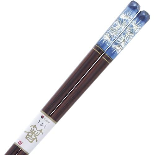 箸 アクリア切子松葉 青 24cm