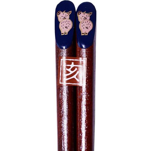 ふりむき干支の箸 亥 23cm 2セット