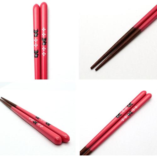 食洗箸ファミリーキャット レッド 18cm3セット