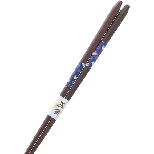 菜箸 五角 幸うさぎ ブルー 33cm 3セット