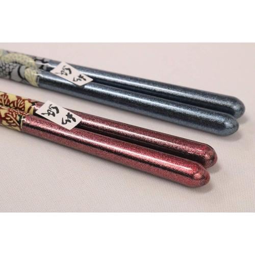 高級夫婦塗箸 トムソン和紙唐菊 2膳組