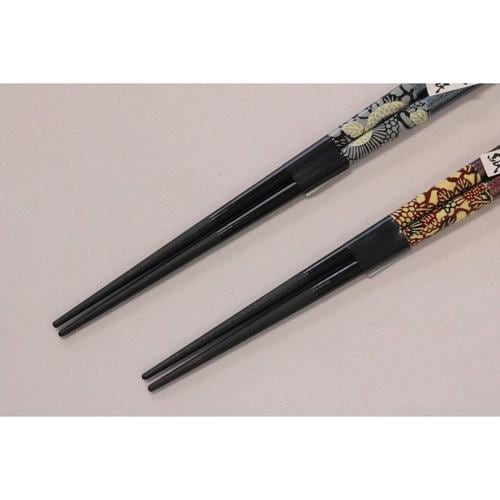 高級夫婦塗箸 トムソン和紙唐菊 2膳組