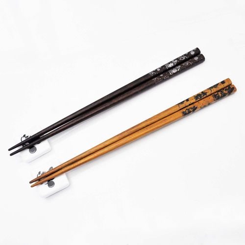 箸箸置揃え ミッキー ミニーナチュラル 2膳組