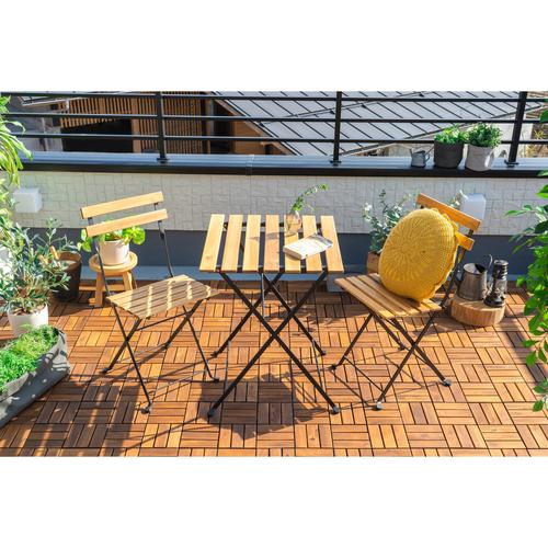 アカシア製ガーデンファニチャー 3点セット T