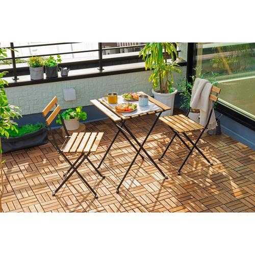 アカシア製ガーデンファニチャー 3点セット T