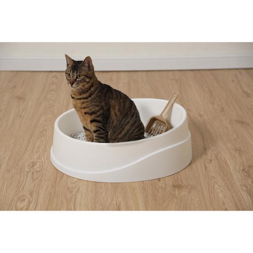 倒れにくいネコのトイレ オープンタイプ W/BE