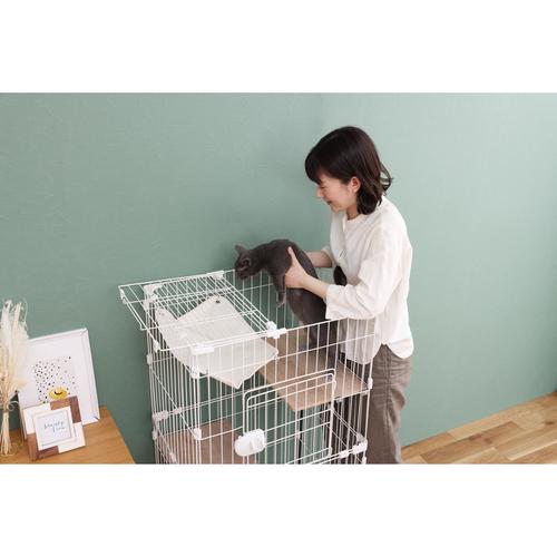ミニキャットケージ ハンモック付き マットホワイト