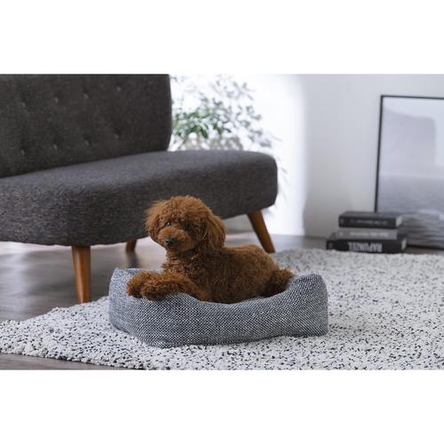 ツイードスタイルベッド グレー