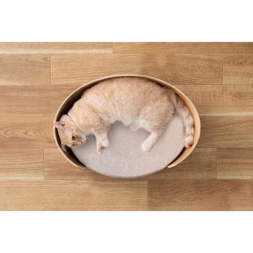 プライウッドオーバルペットベッド ナチュラル