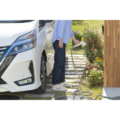 伸縮ホースポータブルセット 15m ライトグレー