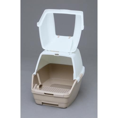 1週間取り替えいらずネコトイレ ホワイト/ベージュ