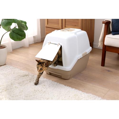 1週間取り替えいらずネコトイレ ホワイト/ベージュ