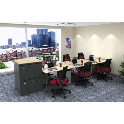 パーソナルロッカー6人用 ナチュラル/ブラック