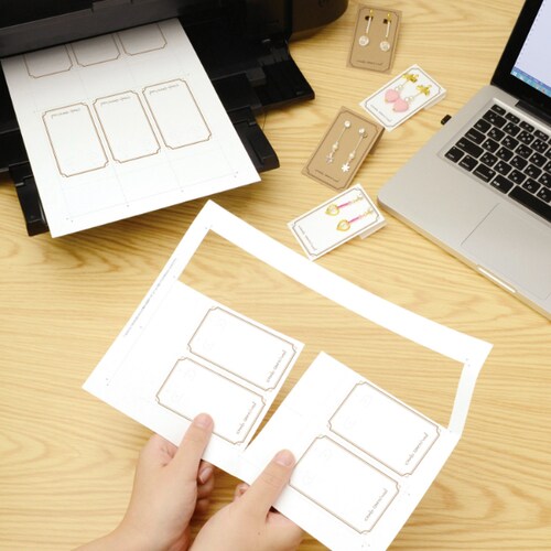 44−7642OAピアス用台紙茶LL 5セット