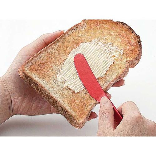 アルミ バタ−ナイフ レッド 12セット