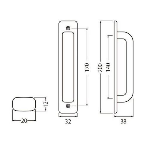DW−1小判座付取手200ミリ白木ウッド