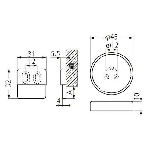 RZ−6 ヒルズ戸当り45ミリ黒