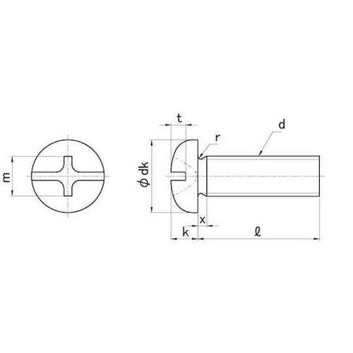 三価ホワイト(+−)ナベ小ネジ 3.5×