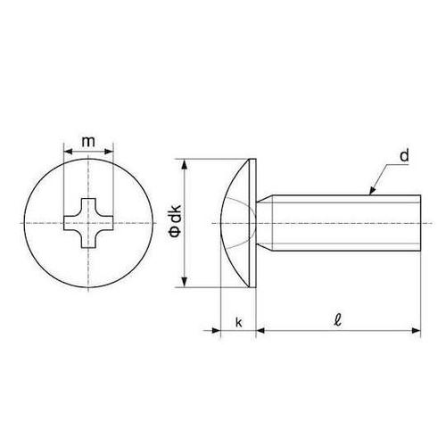 三価ホワイト(+)トラス小ネジ小袋100