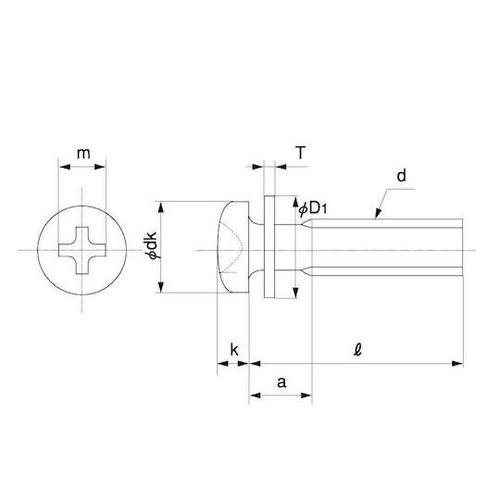 組込みねじ (+)ナベP=1(SUS(ス