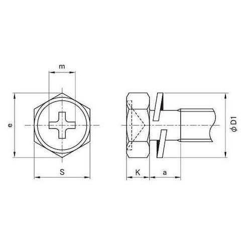 組込みねじ (+)アプセットP=2(鉄(