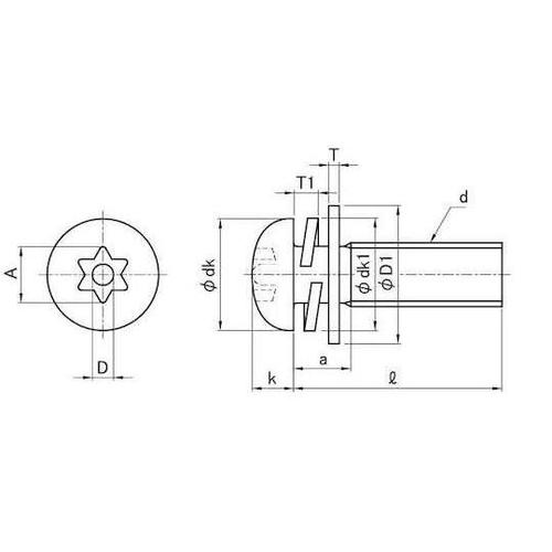 組込みねじ TRXタンパー ナベP=4