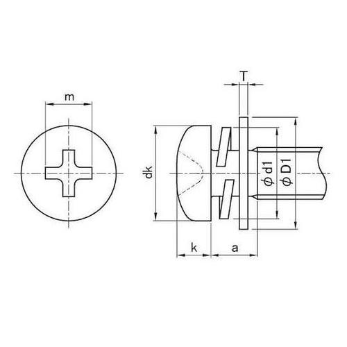組込みねじ (+)ナベP=3 薄板用(S