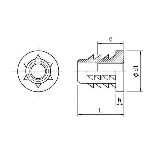 三価ホワイト 鬼目ナット Bタイプ 8