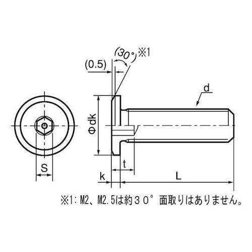 ステンレス 極薄・NSローヘッド 6×1
