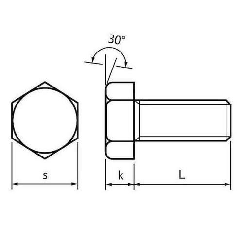ダクロ 六角ボルト 全ネジ 6×60 (