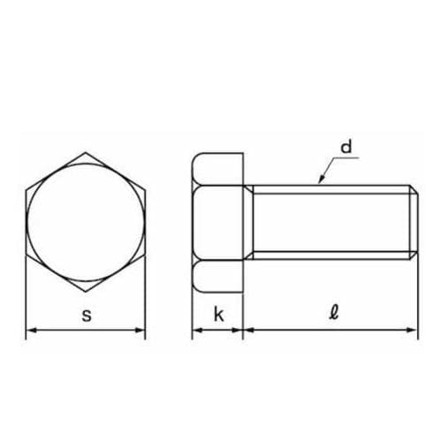 ユニクロ 六角ボルト 全ネジ 1/4X5