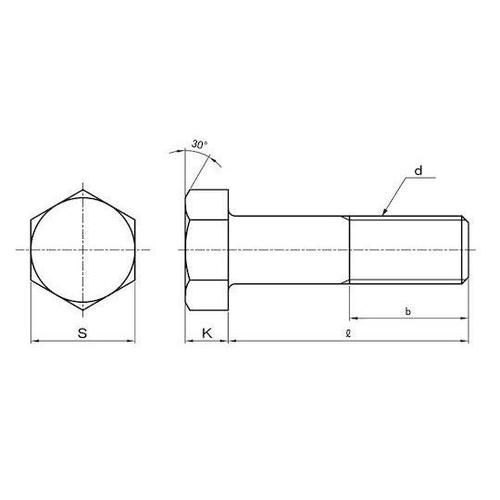 ユニクロ 小形六角BT(半ねじ P=1.