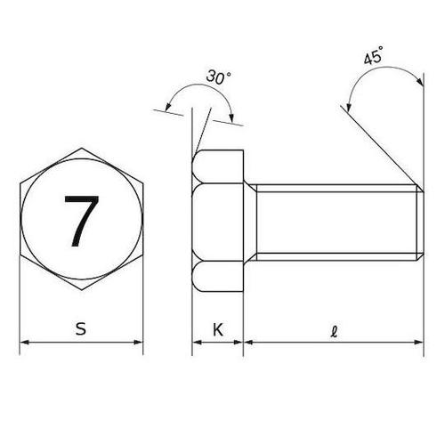 ユニクロ 7マークBT 全ネジ 6×25