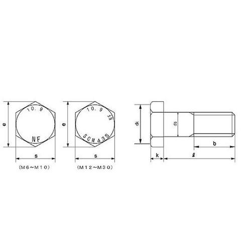 クロメート 10.9 六角ボルト 日本フ