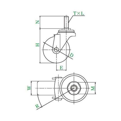 ST型キャスター 自在車ねじ込み式 ST