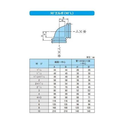I−90L−H−125A可とう継手エルボ