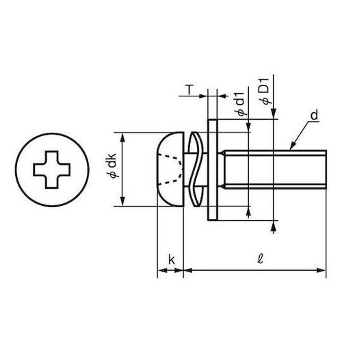 組込みねじ (+)ナベSP=3(鉄(また