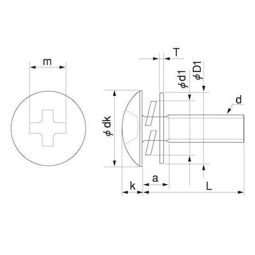 組込みねじ (+)トラス P=3(SUS