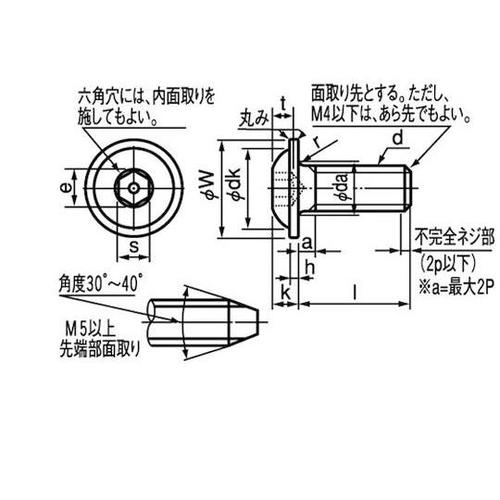 SUS フランジボタンCAP 4×25